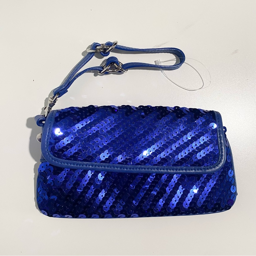 Marc Jacobs Rare Royal Blue Sequin Wristlet Wallet Small‎